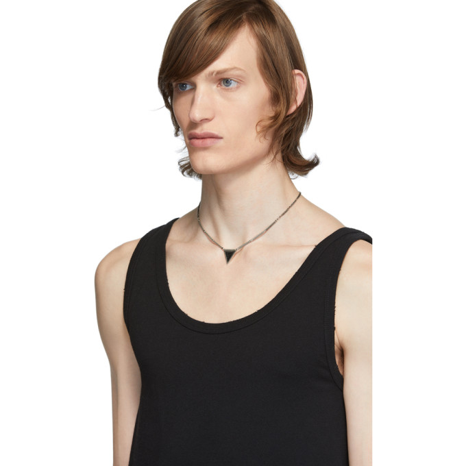 SAINT LAURENT SAINT LAURENT BLACK DISTRESSED TANK TOP