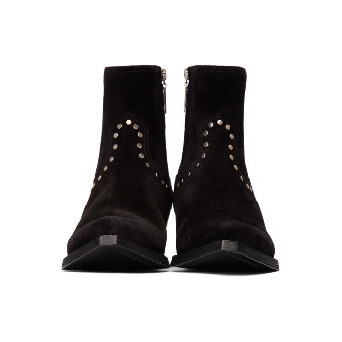 SAINT LAURENT SAINT LAURENT BLACK SUEDE LUKAS BOOTS