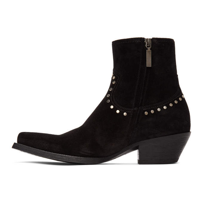 SAINT LAURENT SAINT LAURENT BLACK SUEDE LUKAS BOOTS