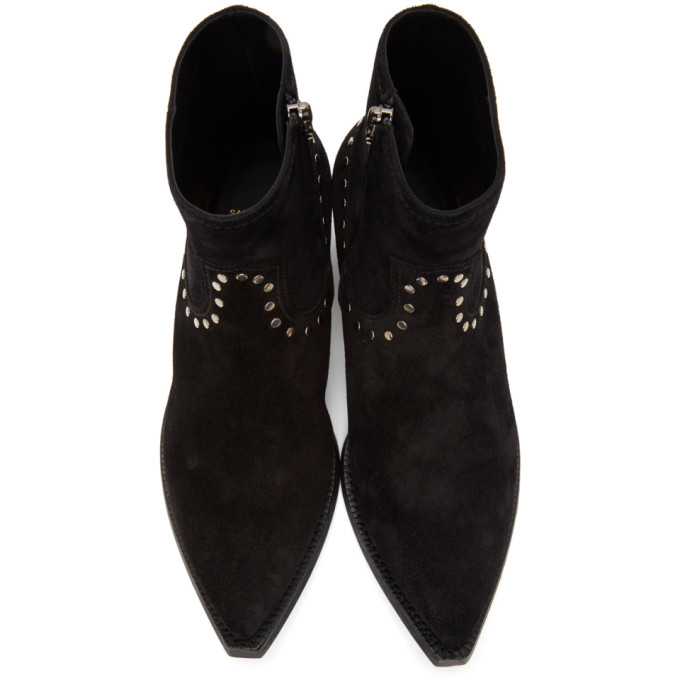 SAINT LAURENT SAINT LAURENT BLACK SUEDE LUKAS BOOTS