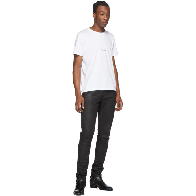 SAINT LAURENT SAINT LAURENT BLACK CROC WYATT HARNESS BOOTS