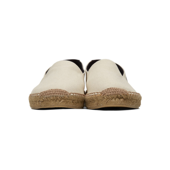 SAINT LAURENT OFF-WHITE EMBROIDERED ESPADRILLES
