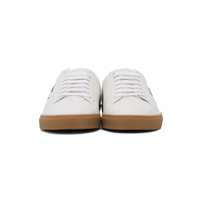 SAINT LAURENT SAINT LAURENT WHITE AND BLUE COURT CLASSIC SNEAKERS