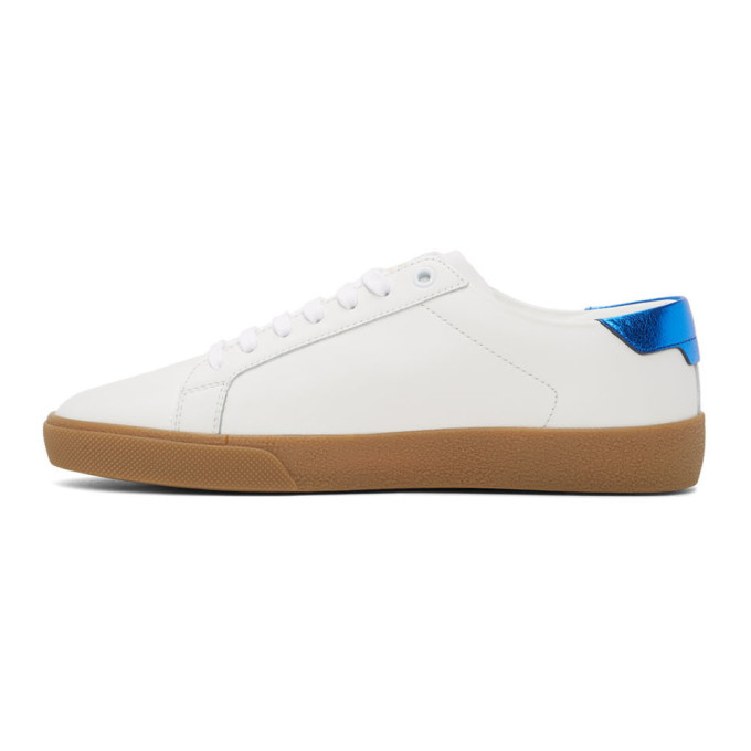 SAINT LAURENT SAINT LAURENT WHITE AND BLUE COURT CLASSIC SNEAKERS