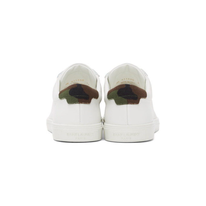 SAINT LAURENT SAINT LAURENT WHITE CAMO ANDY SNEAKERS