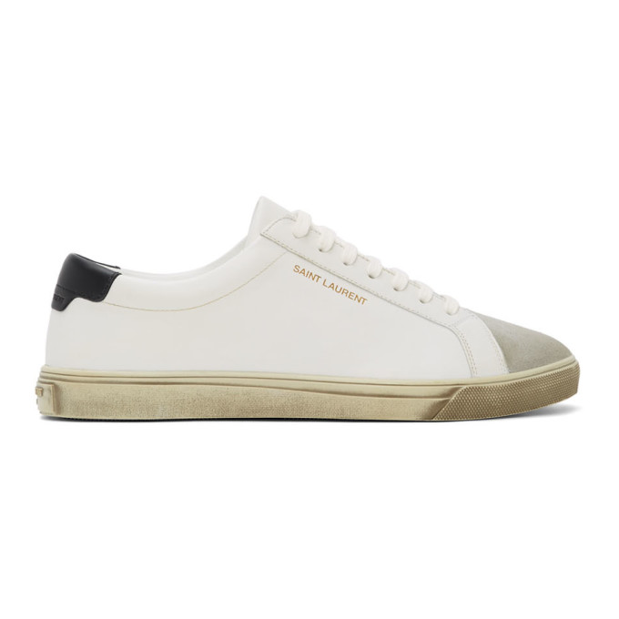 SAINT LAURENT SAINT LAURENT WHITE AGED ANDY trainers