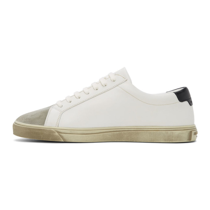 SAINT LAURENT SAINT LAURENT WHITE AGED ANDY SNEAKERS