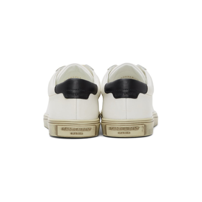 SAINT LAURENT SAINT LAURENT WHITE AGED ANDY SNEAKERS
