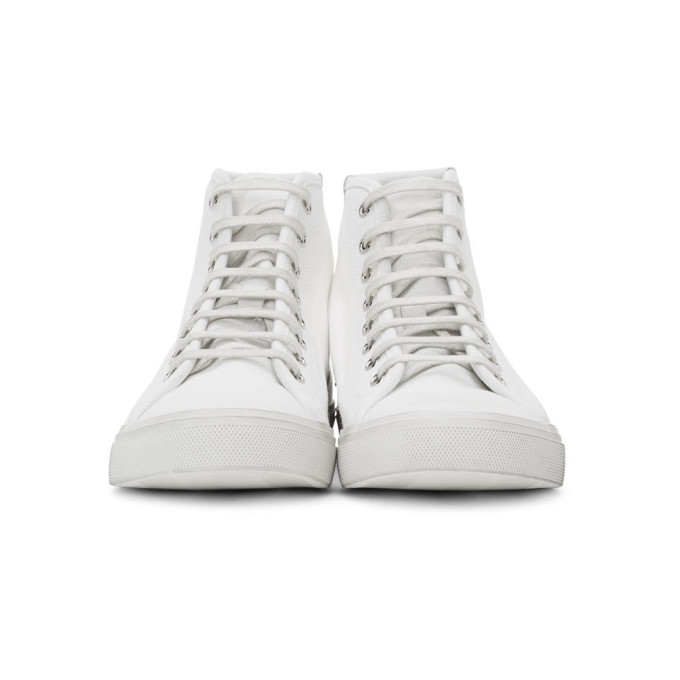 SAINT LAURENT SAINT LAURENT WHITE MALIBU HIGH-TOP SNEAKERS