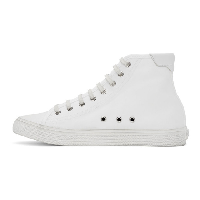 SAINT LAURENT SAINT LAURENT WHITE MALIBU HIGH-TOP SNEAKERS