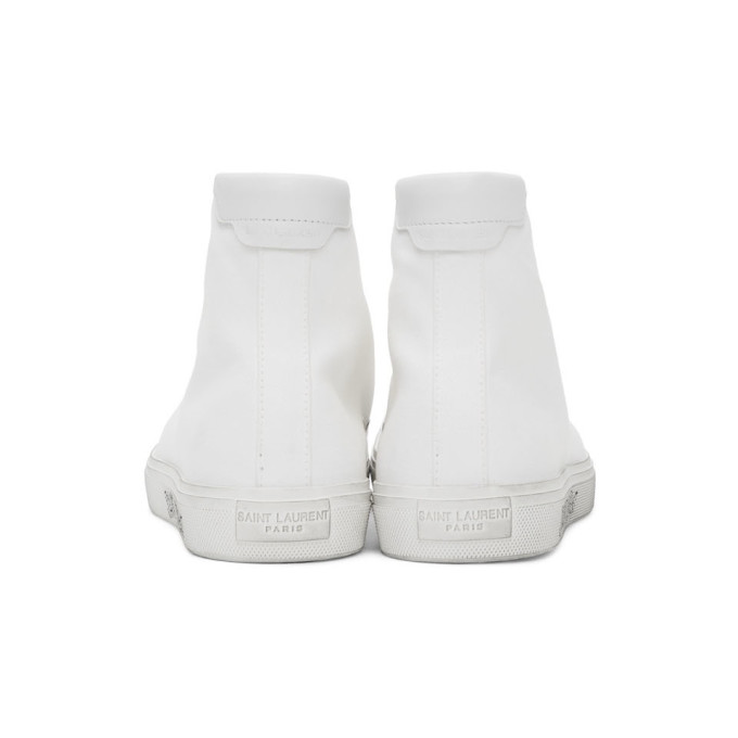 SAINT LAURENT SAINT LAURENT WHITE MALIBU HIGH-TOP SNEAKERS