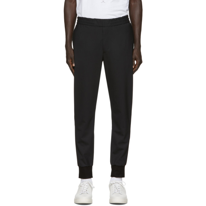 PS BY PAUL SMITH PS BY PAUL SMITH BLACK WOOL DRAWCORD TROUSERS