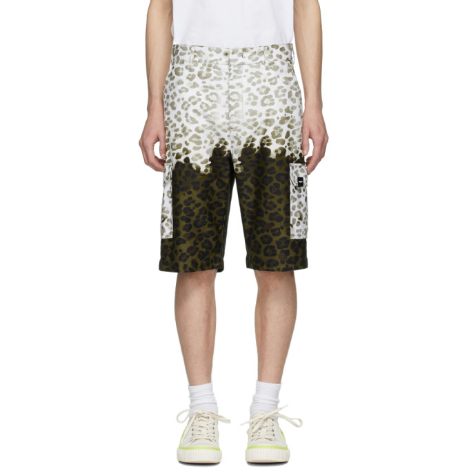 Msgm Green Leopard Bermuda Shorts In 37 Army