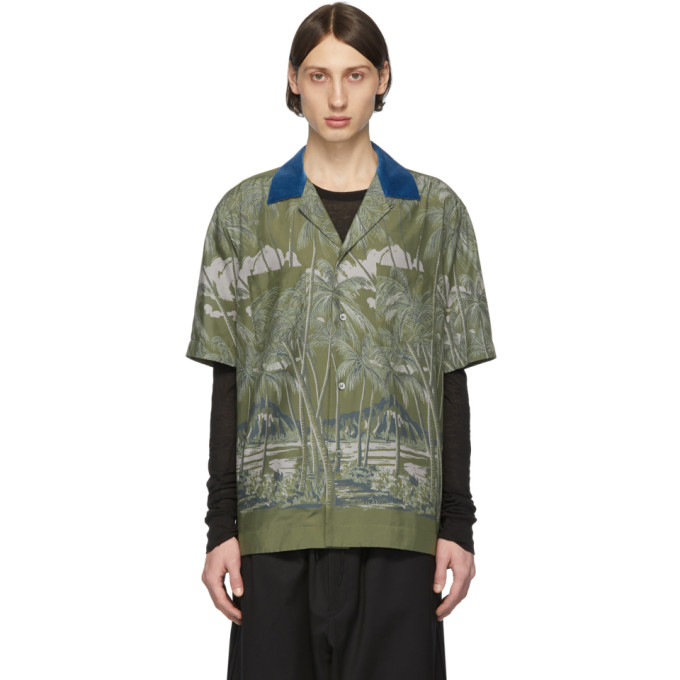 SACAI SACAI KHAKI SUN SURF EDITION DIAMOND HEAD SHORT SLEEVE SHIRT