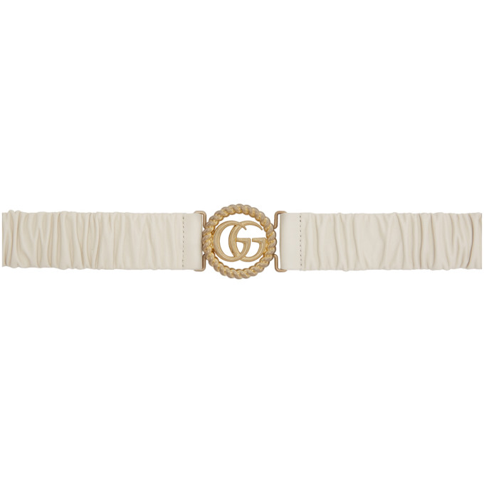 GUCCI GUCCI OFF-WHITE GG MARMONT BELT