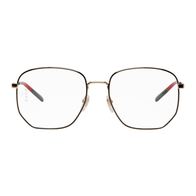 Gucci Gold Octagonal Glasses In 001 