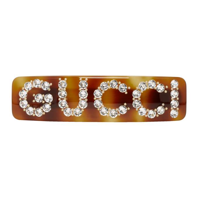 Gucci Tortoiseshell Crystal Barrette