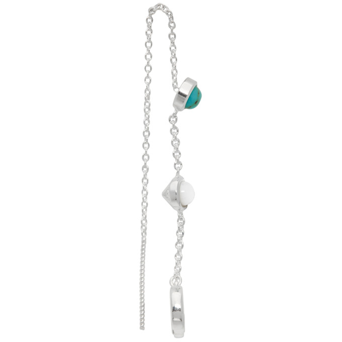 GUCCI GUCCI SILVER GG FLOWER DROP EARRINGS