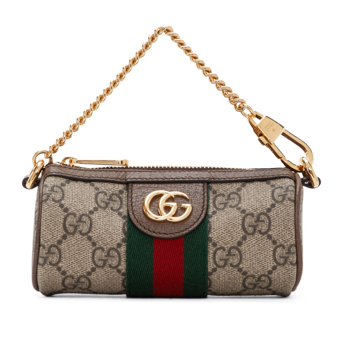 Gucci Beige Ophidia Money Pouch In 8745 Multi