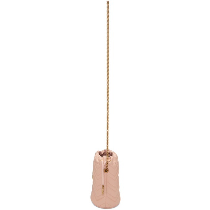 GUCCI GUCCI PINK MINI GG MARMONT 2.0 BUCKET BAG