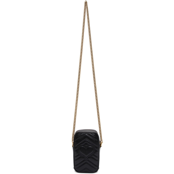 GUCCI GUCCI BLACK MINI GG MARMONT BAG