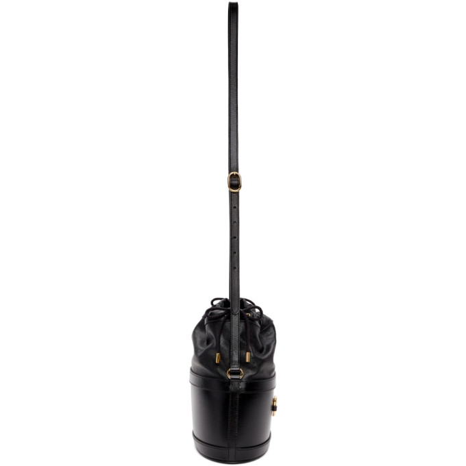 GUCCI Black 'Gucci 1955' Horsebit Bucket Bag