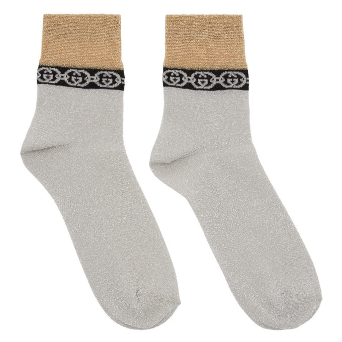 black and silver gucci socks