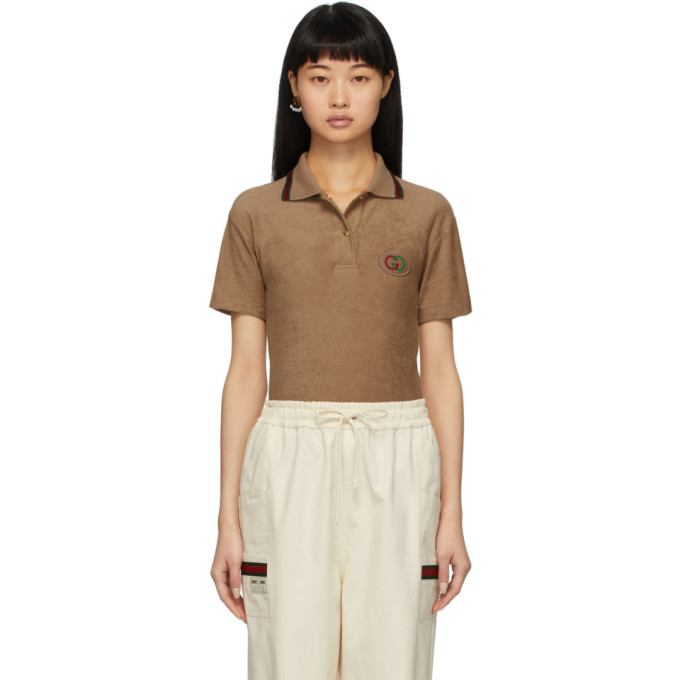 GUCCI GUCCI BEIGE TERRYCLOTH POLO