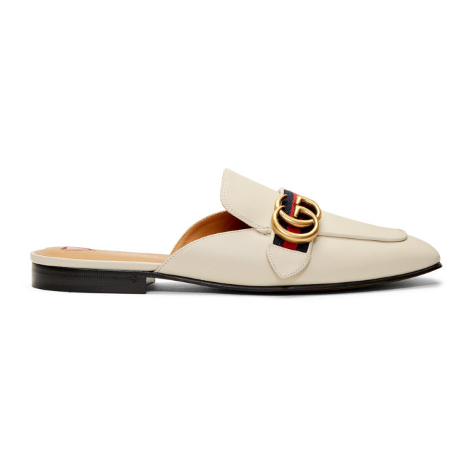 GUCCI GUCCI WHITE PEYTON SLIPPERS