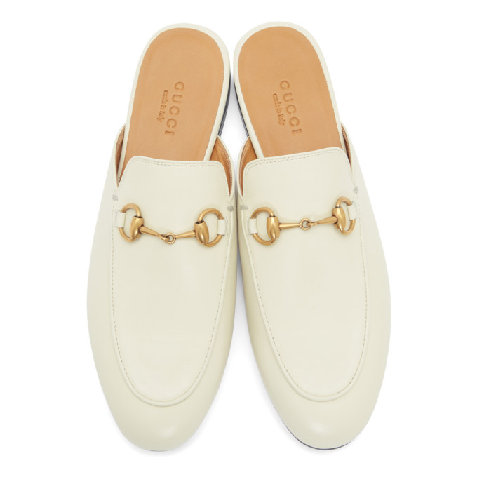 GUCCI GUCCI WHITE PRINCETOWN SLIPPERS