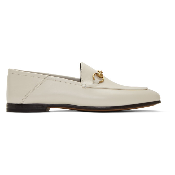 gucci white horsebit loafer