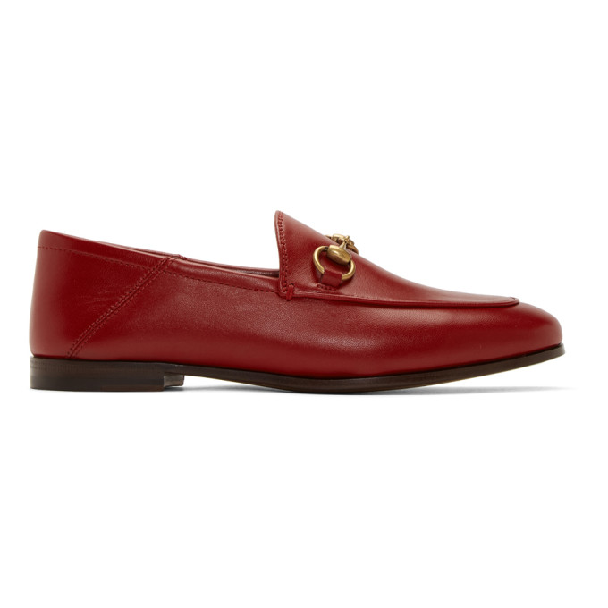 GUCCI GUCCI RED BRIXTON LOAFERS