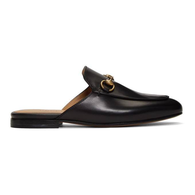 GUCCI GUCCI BLACK PRINCETOWN SLIPPERS