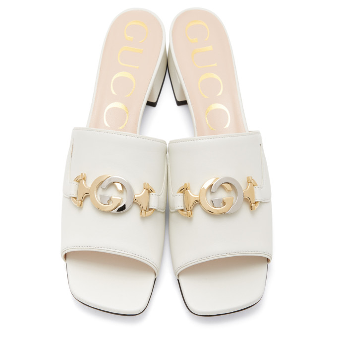 GUCCI White Zumi Mules