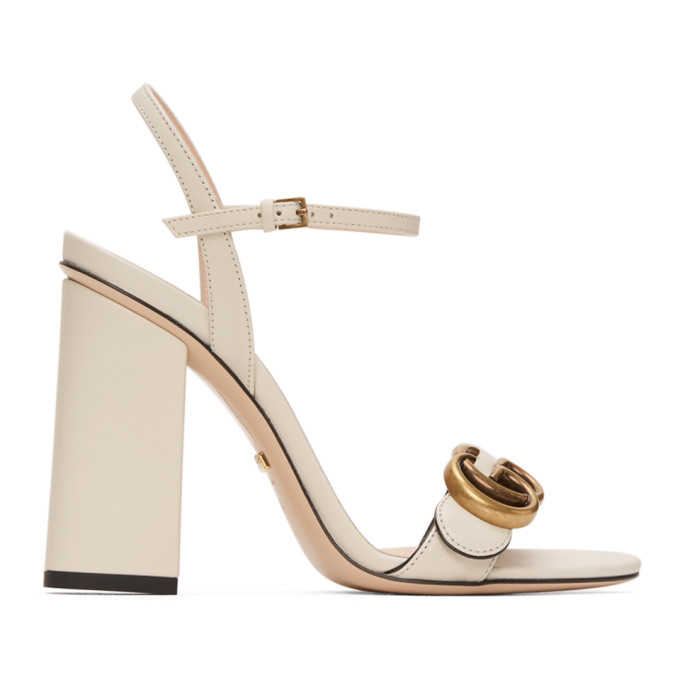 Buy Gucci White GG Marmont Heeled Sandals Online | Shoe Trove
