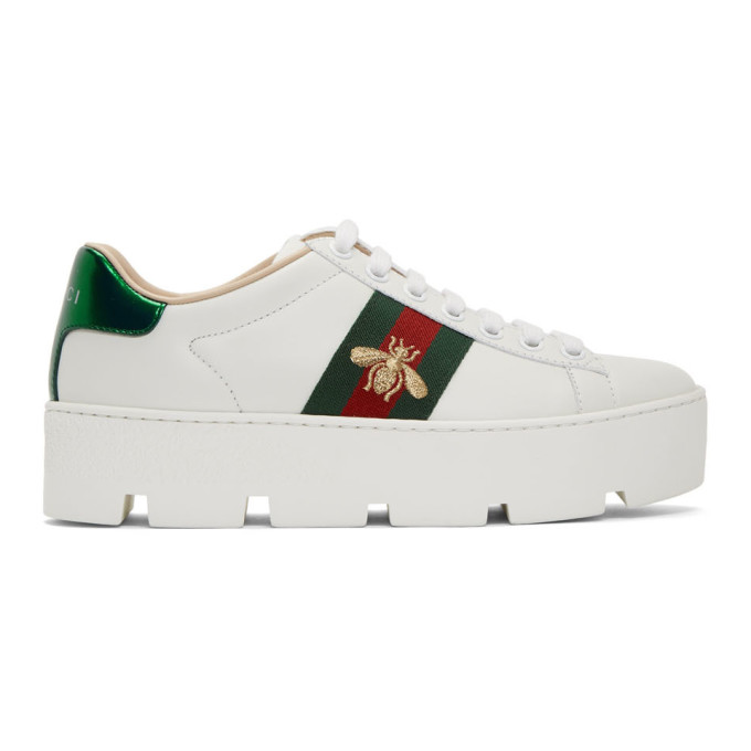 gucci white platform sneakers