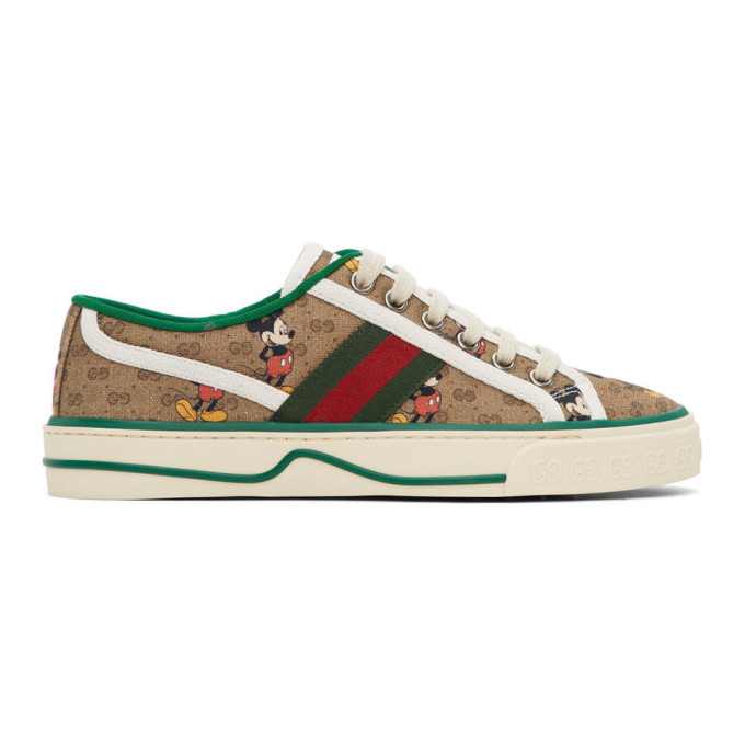 GUCCI Brown Disney Edition GG 'Gucci Tennis 1977' Sneakers