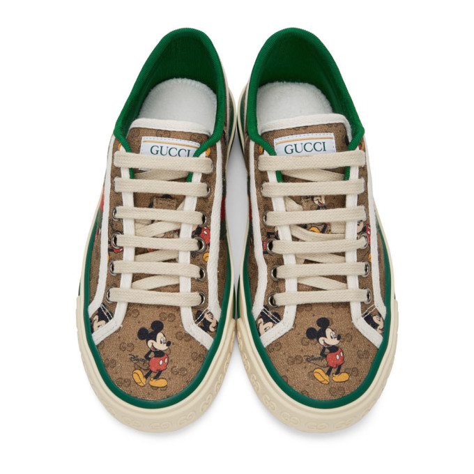 GUCCI Brown Disney Edition GG 'Gucci Tennis 1977' Sneakers