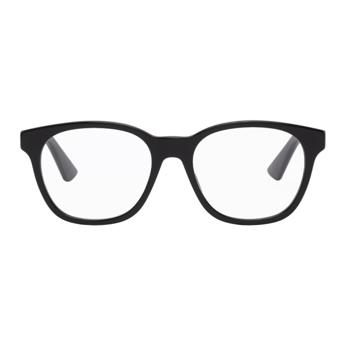 GUCCI GUCCI BLACK AND GUNMETAL RECTANGULAR GLASSES