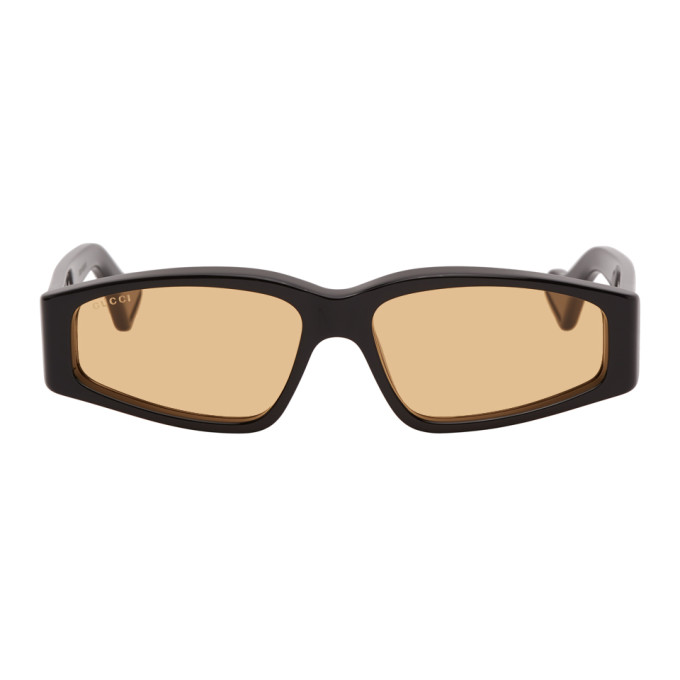 gucci black rectangular sunglasses