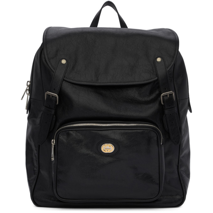 GUCCI GUCCI BLACK FUFFY BACKPACK