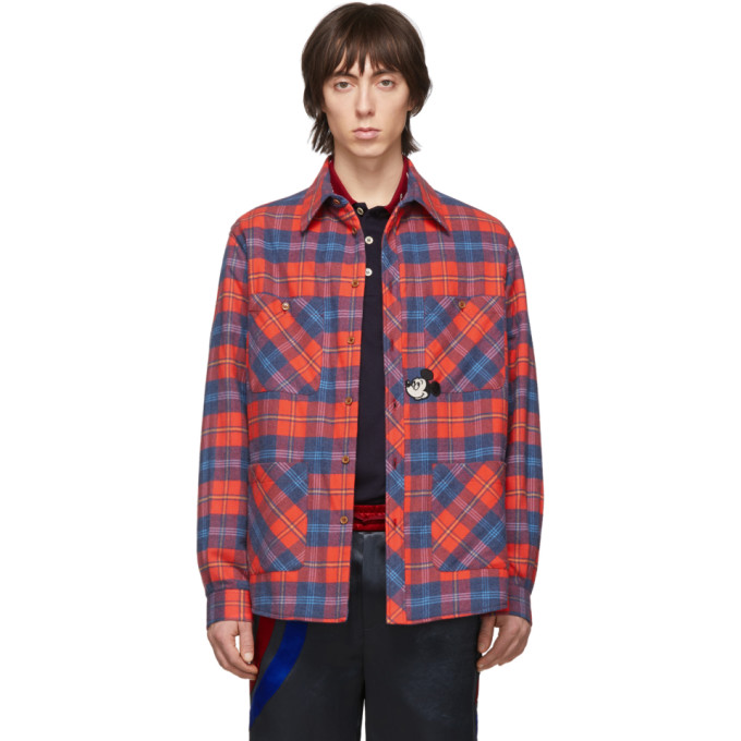 GUCCI GUCCI RED AND BLUE DISNEY EDITION CHECK JACKET