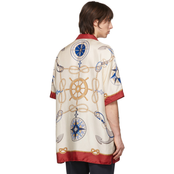 GUCCI GUCCI MULTICOLOR SILK COMPASS ROSE SHIRT