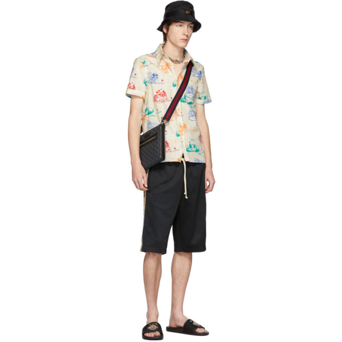 GUCCI OFF-WHITE & MULTICOLOR DISNEY EDITION MOUSE SHORT SLEEVE SHIRT