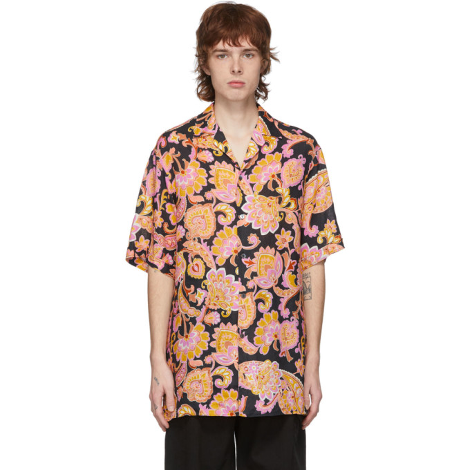 GUCCI GUCCI BLACK PRINTED SHORT SLEEVE SHIRT