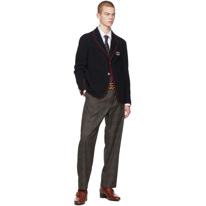 GUCCI GUCCI NAVY WOOL PALMA BLAZER