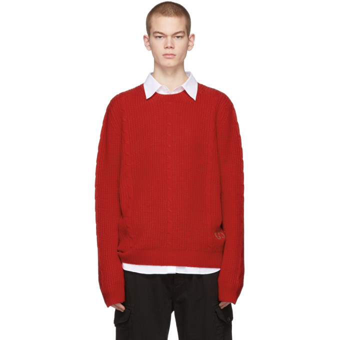 GUCCI GUCCI RED GG CREWNECK SWEATER