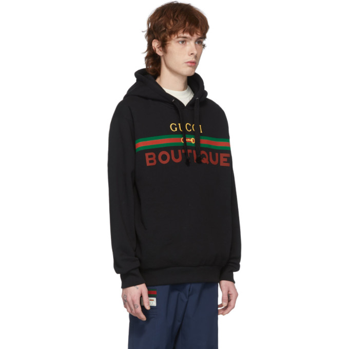 GUCCI GUCCI BLACK GUCCI BOUTIQUE HOODIE
