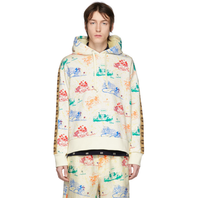 GUCCI Off-White & Multicolor Disney Edition Jersey Hoodie