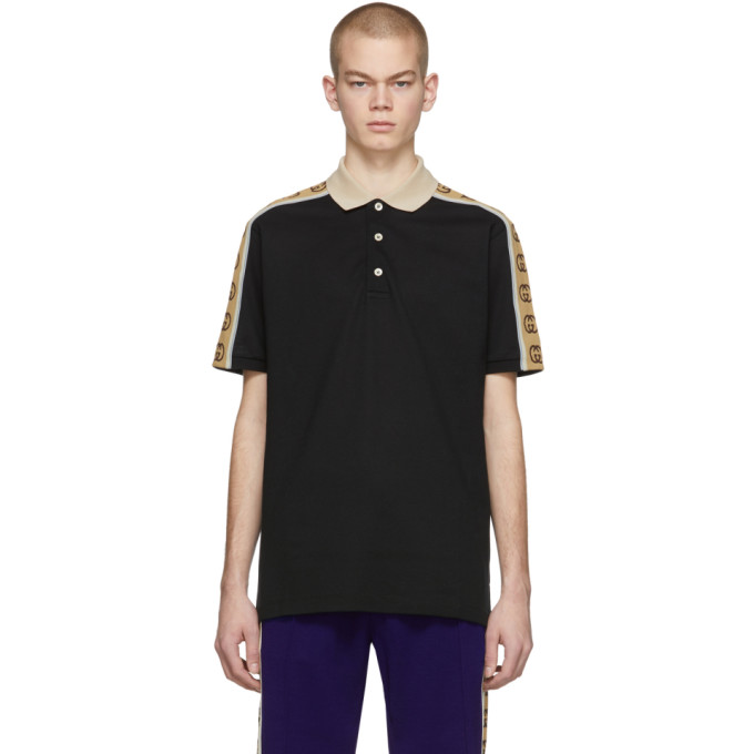 Gucci Black Interlocking G Polo